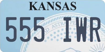 KS license plate 555IWR