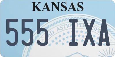 KS license plate 555IXA
