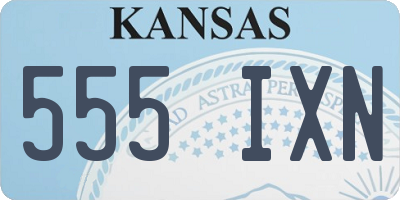 KS license plate 555IXN