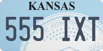 KS license plate 555IXT
