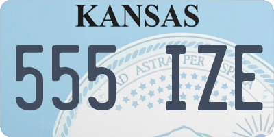 KS license plate 555IZE