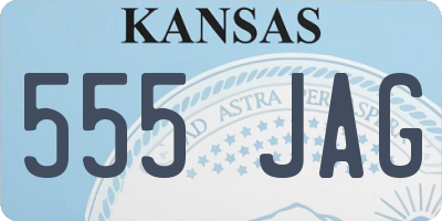 KS license plate 555JAG
