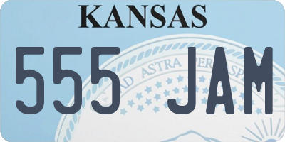 KS license plate 555JAM