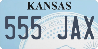 KS license plate 555JAX