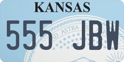 KS license plate 555JBW