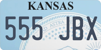 KS license plate 555JBX