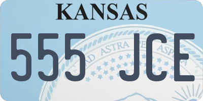KS license plate 555JCE