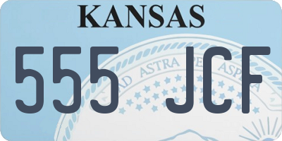 KS license plate 555JCF