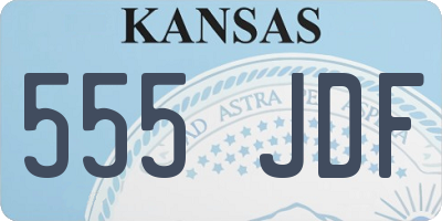 KS license plate 555JDF