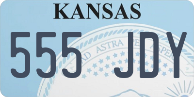 KS license plate 555JDY