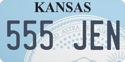 KS license plate 555JEN