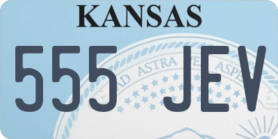 KS license plate 555JEV