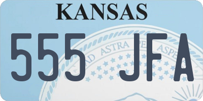 KS license plate 555JFA