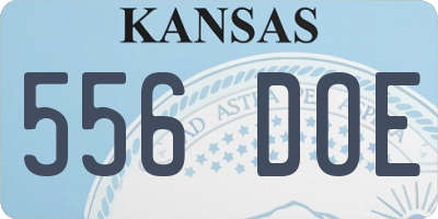 KS license plate 556DOE