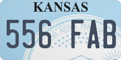 KS license plate 556FAB