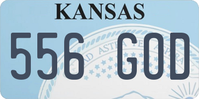 KS license plate 556GOD