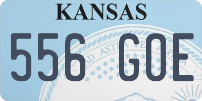 KS license plate 556GOE