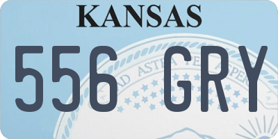 KS license plate 556GRY