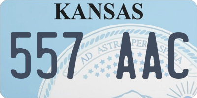 KS license plate 557AAC