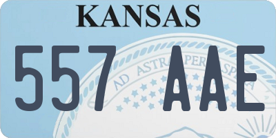 KS license plate 557AAE