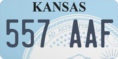 KS license plate 557AAF