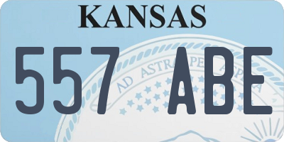 KS license plate 557ABE