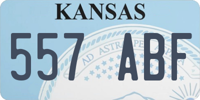 KS license plate 557ABF