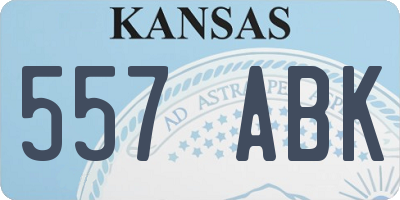 KS license plate 557ABK