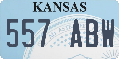 KS license plate 557ABW