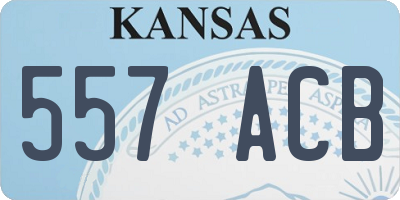KS license plate 557ACB