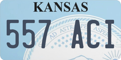 KS license plate 557ACI