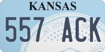 KS license plate 557ACK