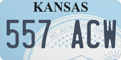 KS license plate 557ACW