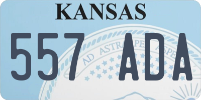 KS license plate 557ADA