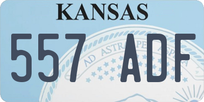 KS license plate 557ADF