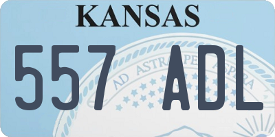 KS license plate 557ADL