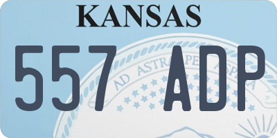 KS license plate 557ADP