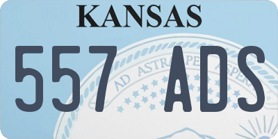 KS license plate 557ADS