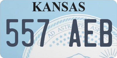 KS license plate 557AEB