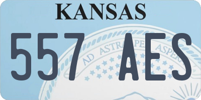 KS license plate 557AES