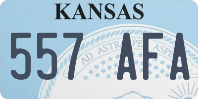 KS license plate 557AFA