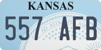 KS license plate 557AFB