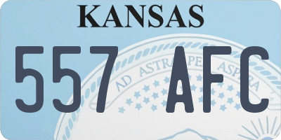 KS license plate 557AFC
