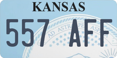 KS license plate 557AFF