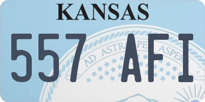 KS license plate 557AFI