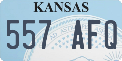 KS license plate 557AFQ