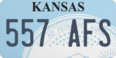 KS license plate 557AFS
