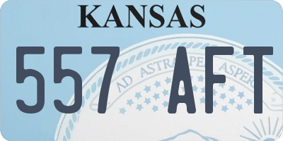 KS license plate 557AFT
