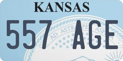KS license plate 557AGE