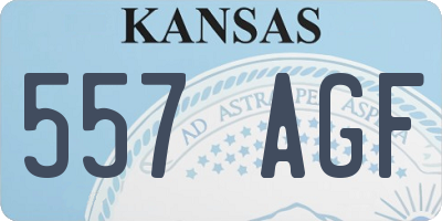 KS license plate 557AGF